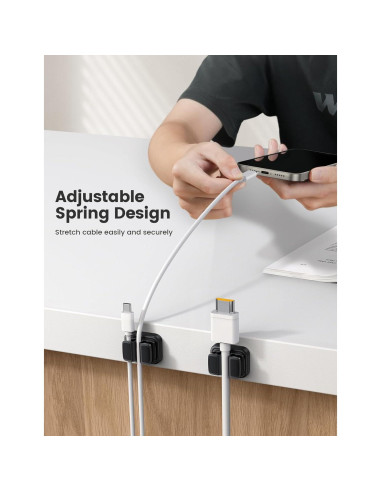 Soporte de Cable Adhesivo Lamicall 3 en 1 - 6 Pcs Negro