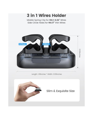 Soporte de Cable Adhesivo Lamicall 3 en 1 - 6 Pcs Negro