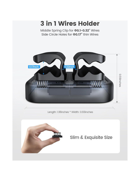 Soporte de Cable Adhesivo Lamicall 3 en 1 - 6 Pcs Negro