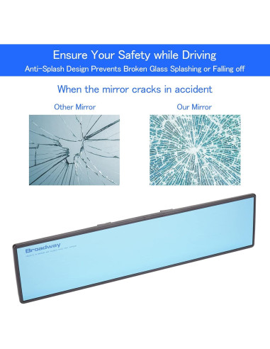 Espejo Retrovisor Antideslumbrante NINGFIST 30.48x7.62cm Universal