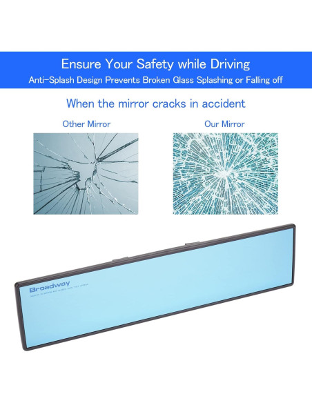 Espejo Retrovisor Antideslumbrante NINGFIST 30.48x7.62cm Universal