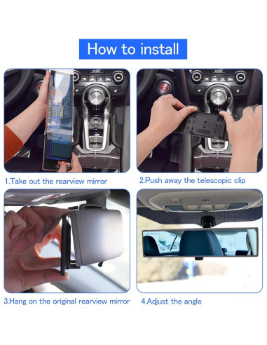 Espejo Retrovisor Antideslumbrante NINGFIST 30.48x7.62cm Universal