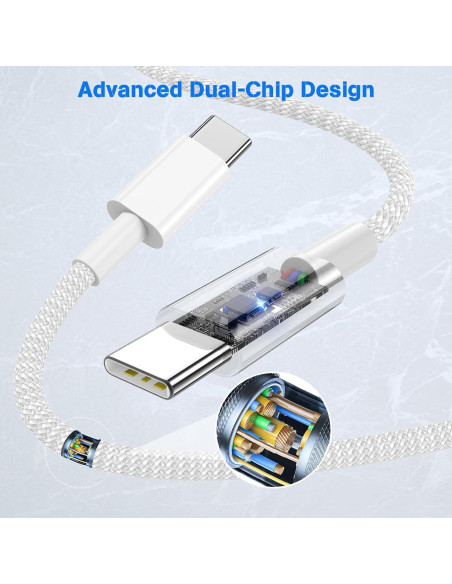 Cable USB C a USB C QZVOO 60W 3Pack 3 pies Carga Rápida