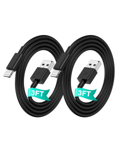 Cable de Carga Lightning QZVOO 2Pack 3FT Negro MFi