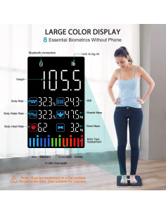 Balanza de Grasa Corporal ABLEGRID A-SCALE-X, Pantalla Grande, 16 Métricas 2