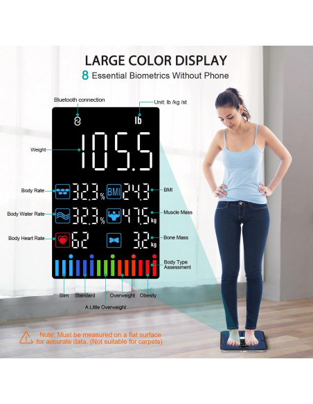 Balanza de Grasa Corporal ABLEGRID A-SCALE-X, Pantalla Grande, 16 Métricas Balanza de Grasa Corporal ABLEGRID A-SCALE-X, Pantalla Grande, 16 Métricas