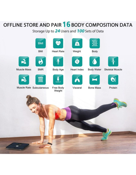 Balanza de Grasa Corporal ABLEGRID A-SCALE-X, Pantalla Grande, 16 Métricas Balanza de Grasa Corporal ABLEGRID A-SCALE-X, Pantalla Grande, 16 Métricas