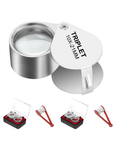 Lupa de Joyero 10X GPJYYDS - 2 Piezas, 21 mm, Metal