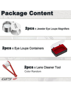 Lupa de Joyero 10X GPJYYDS - 2 Piezas, 21 mm, Metal 2