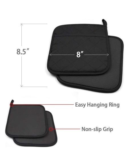 Almohadillas Térmicas YEKOO 20.3x21.6cm Neopreno Algodón Negro