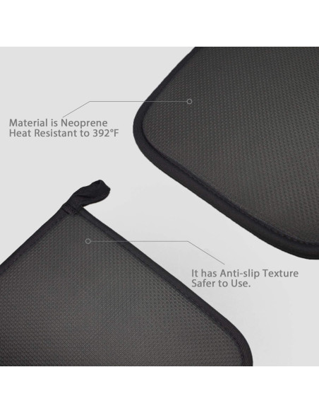 Almohadillas Térmicas YEKOO 20.3x21.6cm Neopreno Algodón Negro