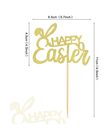 Topper de Cupcake Ercadio 36 Piezas Pascua Orejas Conejo