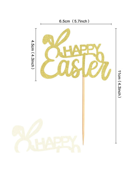 Topper de Cupcake Ercadio 36 Piezas Pascua Orejas Conejo Topper de Cupcake Ercadio 36 Piezas Pascua Orejas Conejo