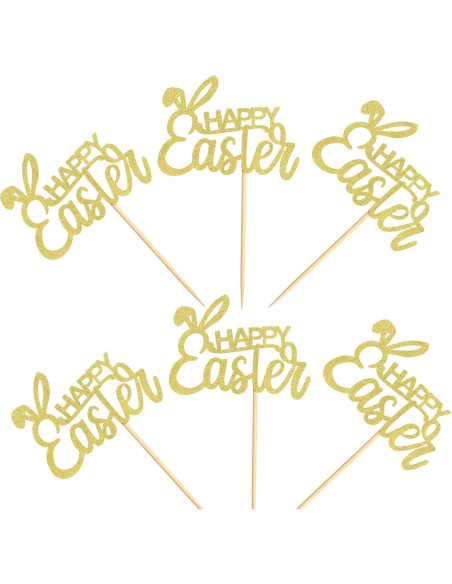 Topper de Cupcake Ercadio 36 Piezas Pascua Orejas Conejo Topper de Cupcake Ercadio 36 Piezas Pascua Orejas Conejo