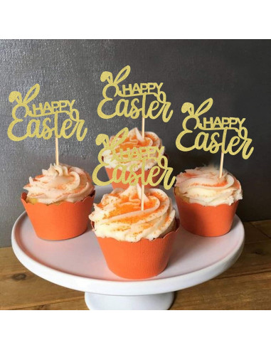 Topper de Cupcake Ercadio 36 Piezas Pascua Orejas Conejo