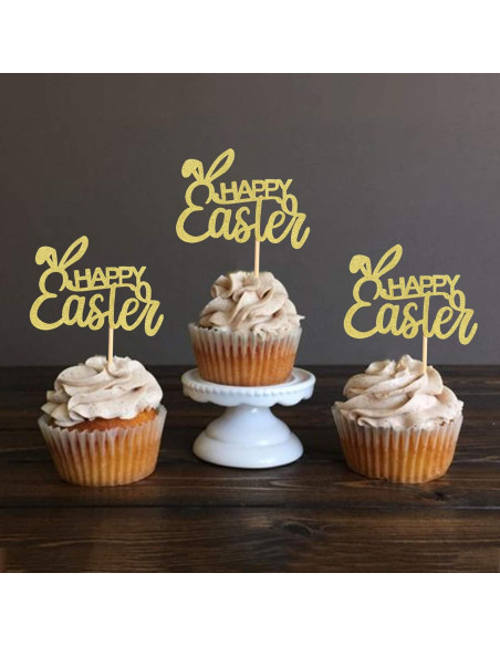Topper de Cupcake Ercadio 36 Piezas Pascua Orejas Conejo Topper de Cupcake Ercadio 36 Piezas Pascua Orejas Conejo