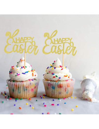 Topper de Cupcake Ercadio 36 Piezas Pascua Orejas Conejo