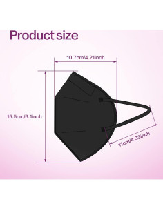 Mascarilla desechable KN95 Miuphro 25 unidades 5 capas negra 2