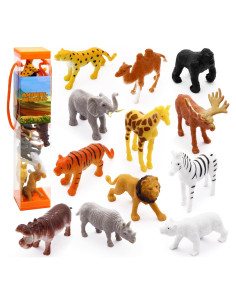 12 Figuras de Animales Salvajes Fun Gift - Juguetes Educativos