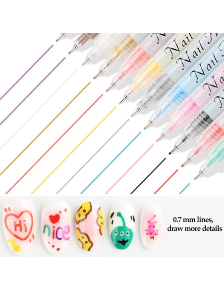 Juego de 12 Bolígrafos para Uñas Foshan Sotong 0.7mm Creativos
