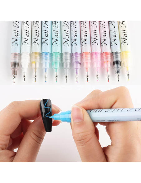 Juego de 12 Bolígrafos para Uñas Foshan Sotong 0.7mm Creativos