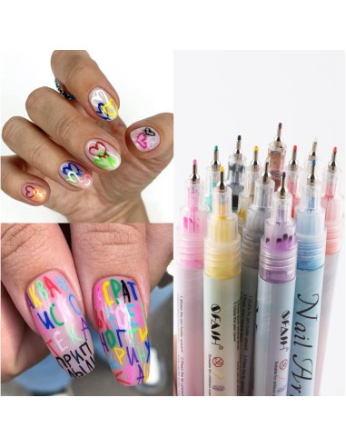 Juego de 12 Bolígrafos para Uñas Foshan Sotong 0.7mm Creativos