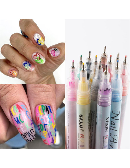 Juego de 12 Bolígrafos para Uñas Foshan Sotong 0.7mm Creativos