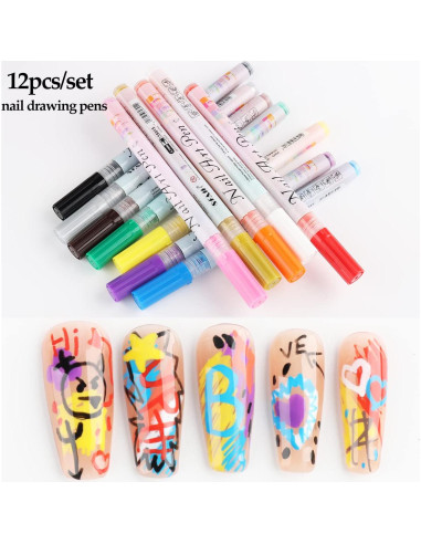 Juego de 12 Bolígrafos para Uñas Foshan Sotong 0.7mm Creativos