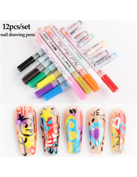 Juego de 12 Bolígrafos para Uñas Foshan Sotong 0.7mm Creativos