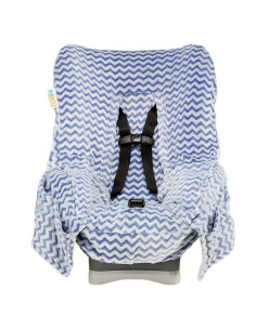 Cubierta de Asiento de Auto Infantil Niko Easy Wash - Chevron Azul - Ajuste Universal