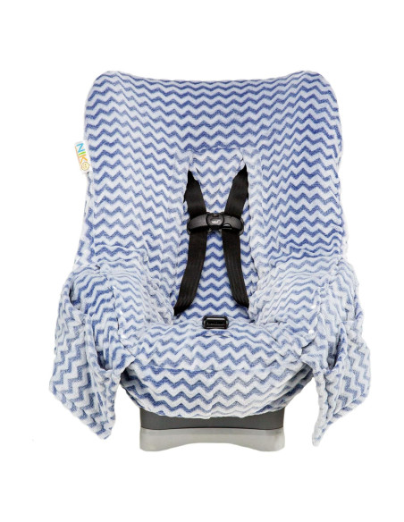 Cubierta de Asiento de Auto Infantil Niko Easy Wash - Chevron Azul - Ajuste Universal