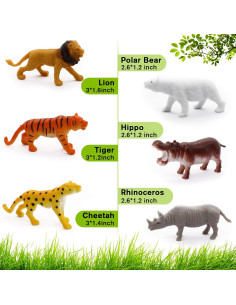 12 Figuras de Animales Salvajes Fun Gift - Juguetes Educativos 2