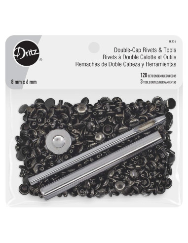 Remaches Doble Tapón Gunmetal Dritz con Herramientas 136g