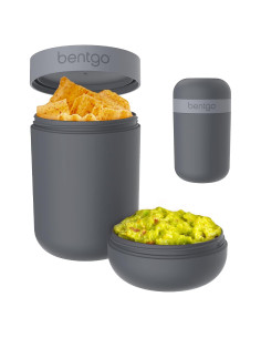 Taza de Snack Bentgo Gris Oscuro - 2.5 Tazas, A Prueba de Fugas