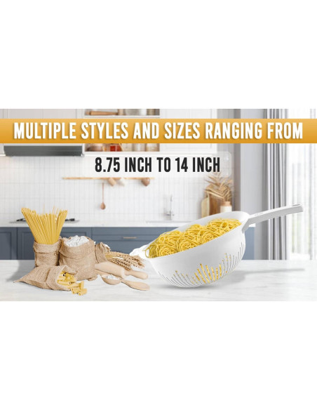 Colador de Plástico YBM HOME 24.8 cm con Mango Largo - Libre de BPA Colador de Plástico YBM HOME 24.8 cm con Mango Largo - Libre de BPA