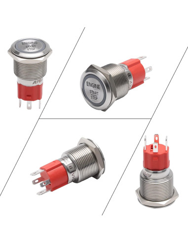 Interruptor de Arranque por Pulsador APIELE 12V LED Azul 19mm