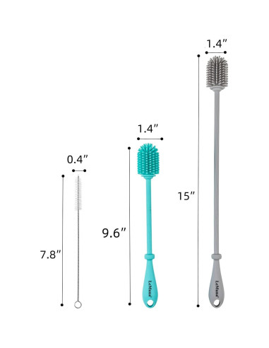 LeMuna Juego de Cepillos Limpiadores de Botellas de Silicona