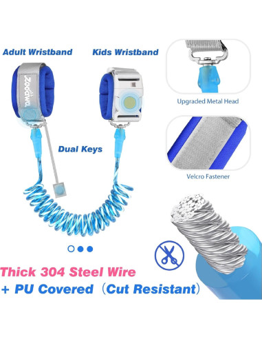 Arnés Antipérdida para Niños Zooawa, Correa Ajustable Azul