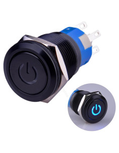 Interruptor pulsador Ulincos U19C1 1NO1NC SPDT 19mm LED azul