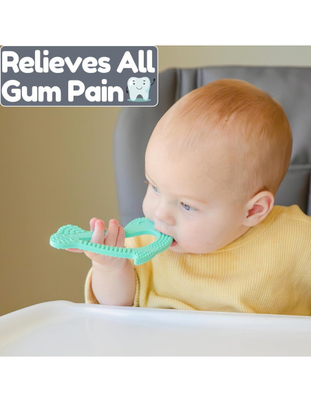 Mordedor de Silicona Delfín Verde Aqua para Bebés 3+ Meses