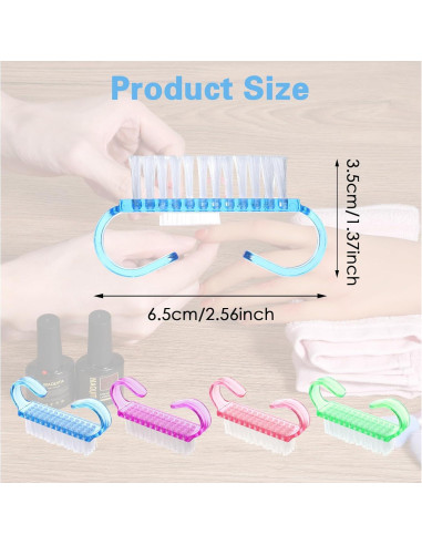 20 Cepillos de Uñas Aeaocvo en 4 Colores - Limpieza Efectiva