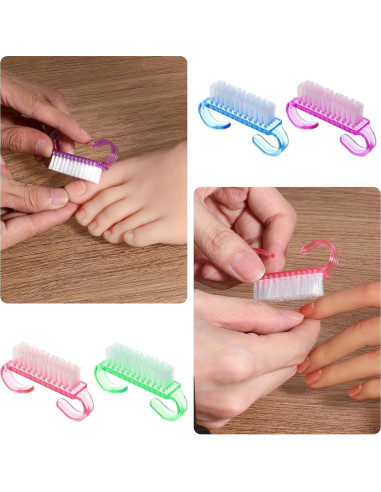 20 Cepillos de Uñas Aeaocvo en 4 Colores - Limpieza Efectiva