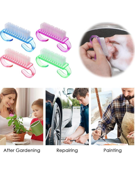 20 Cepillos de Uñas Aeaocvo en 4 Colores - Limpieza Efectiva