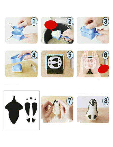 Kit de Hacer Sushi Fellibay - Moldes de Arroz y Cortadores para Niños