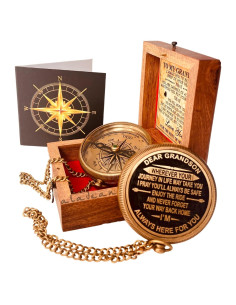 Brújula de Latón ALADEAN con Cita Grabada para Nieto