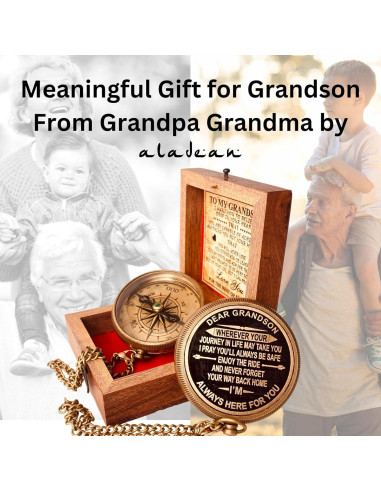 Brújula de Latón ALADEAN con Cita Grabada para Nieto