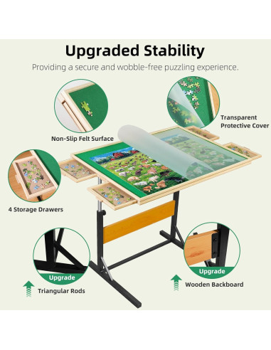 Mesa de Rompecabezas ALL4JIG 1500 Piezas Ajustable Verde