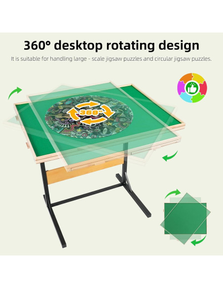 Mesa de Rompecabezas ALL4JIG 1500 Piezas Ajustable Verde