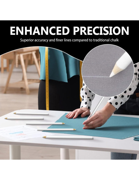 Lápices de Tiza para Tela YFANITI - 10 Piezas Blancos