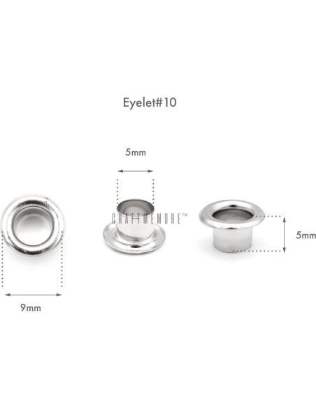 Kit de Herramientas para Ojetes CRAFTMEMORE 3/16" (5mm) - 100 Ojetes